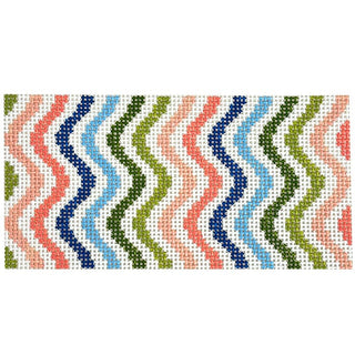 Rainbow Squiggle 3x6 Painted Canvas Goodpoint Needlepoint 
