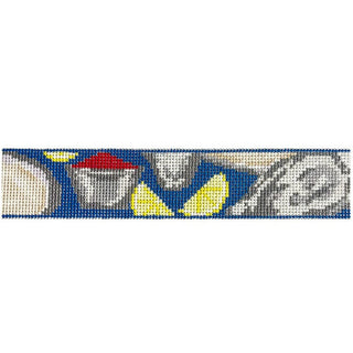 Raw Oyster Key Fob Painted Canvas Ann Kaye Studio 
