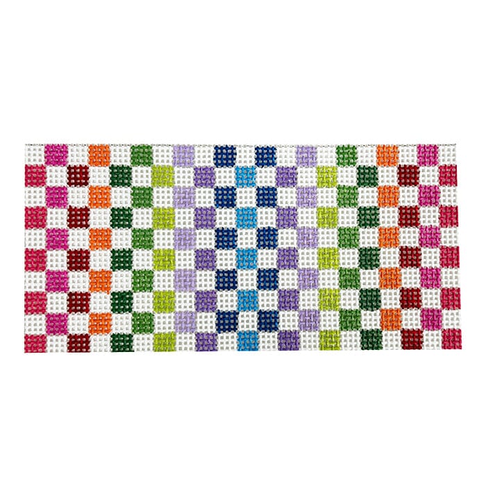 Rectangular Insert - Rainbow Check Painted Canvas C'ate La Vie 