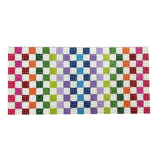 Rectangular Insert   Rainbow Check Painted Canvas C'ate La Vie 

