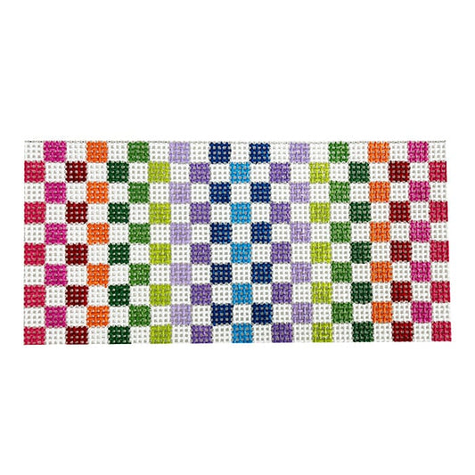 Rectangular Insert - Rainbow Check Painted Canvas C'ate La Vie 