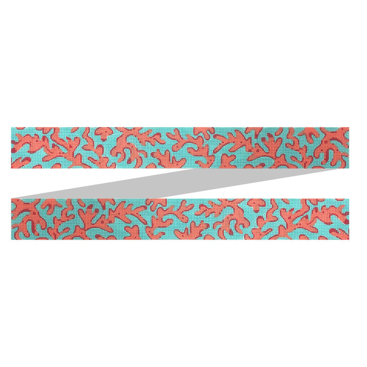 Red Coral on Caribbean Blue Belt Painted Canvas Kate Dickerson Needlepoint Collections  - 1