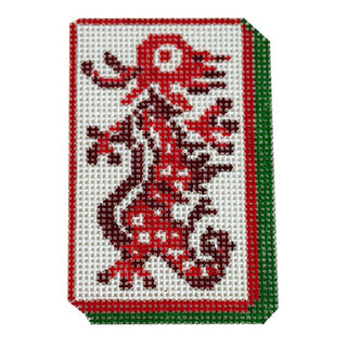 Red Dragon Ornament Painted Canvas KCN Designers 
