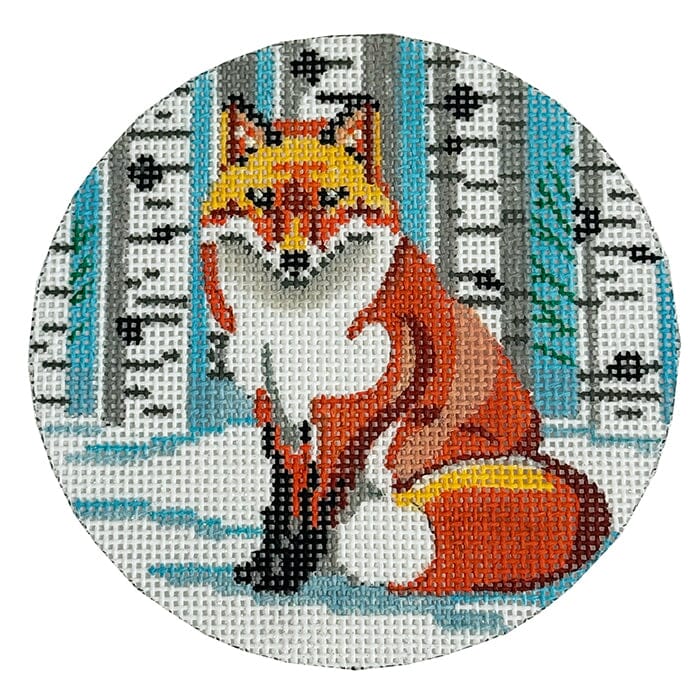 Red Fox Ornament AP Painted Canvas Alice Peterson Company 