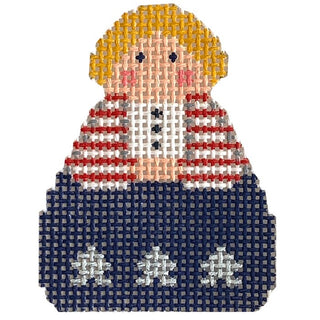 Red White and Blue Angel Painted Canvas Stitch Its 
