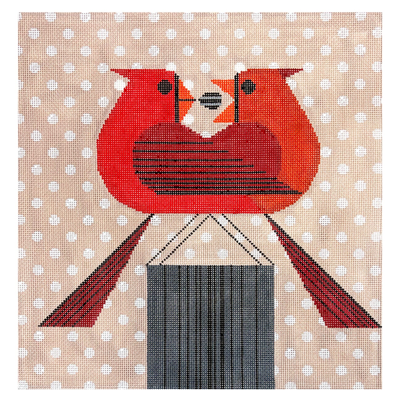 Redbird Romance 14x14 Painted Canvas Charley Harper  - 1