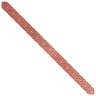 Red/Camel Fretwork Crossbody Strap Printed Canvas Two Sisters Needlepoint 
