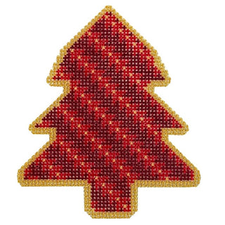 Red/Gold Arrow Tree Printed Canvas Two Sisters Needlepoint 
