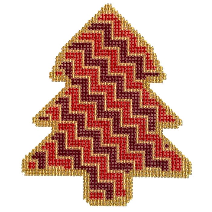 Red/Gold Byzantine Tree Printed Canvas Two Sisters Needlepoint 
