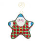 Red/Green Houndstooth PJ Santa with Stitch Guide Printed Canvas Two Sisters Needlepoint 
