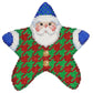 Red/Green Houndstooth PJ Santa with Stitch Guide Printed Canvas Two Sisters Needlepoint 