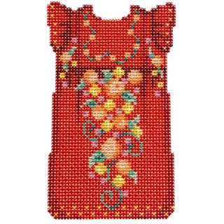 Red/Orange Mini Oaxaca Dress Printed Canvas Two Sisters Needlepoint 
