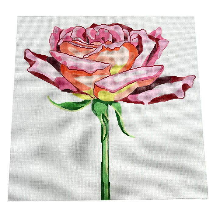 Regal Pink Rose JS Painted Canvas Jean Smith  - 1