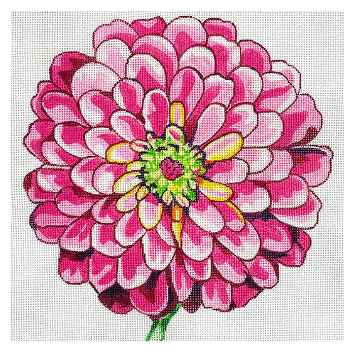 Regal Zinnia Painted Canvas Jean Smith 
