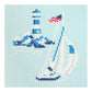 Regatta Coaster - Sailboat and Lighthouse Printed Canvas Kirk & Bradley 