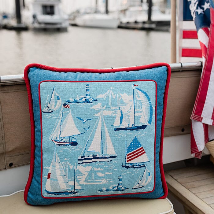 Regatta Pillow No 1 Printed Canvas Kirk & Bradley 