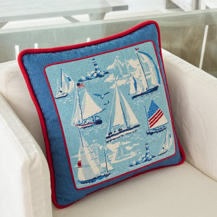 Regatta Pillow No 1 Printed Canvas Kirk & Bradley 
