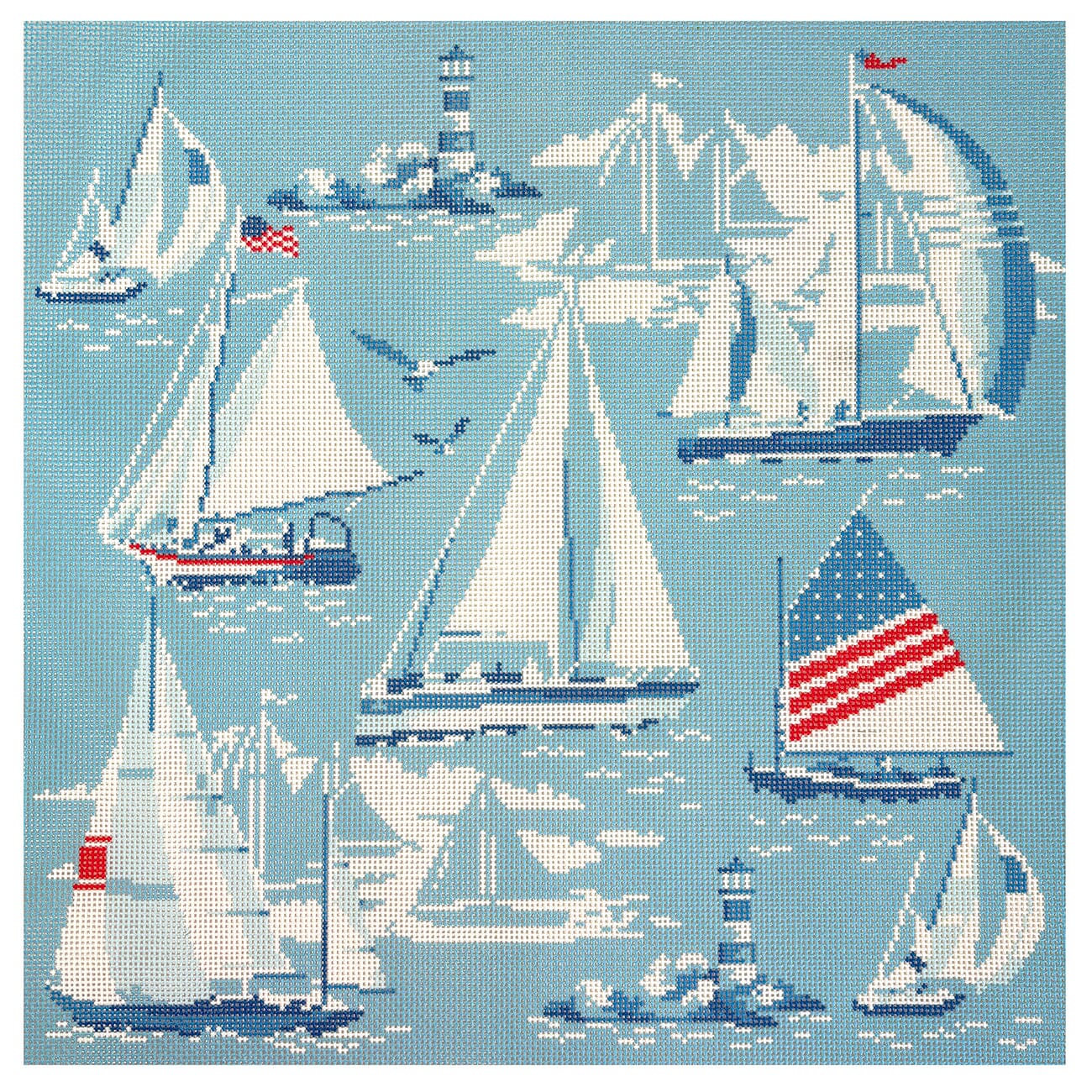 Regatta Pillow No 1 Printed Canvas Kirk & Bradley 
