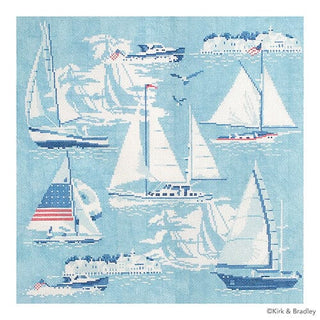 Regatta Pillow No 2 Printed Canvas Kirk & Bradley 
