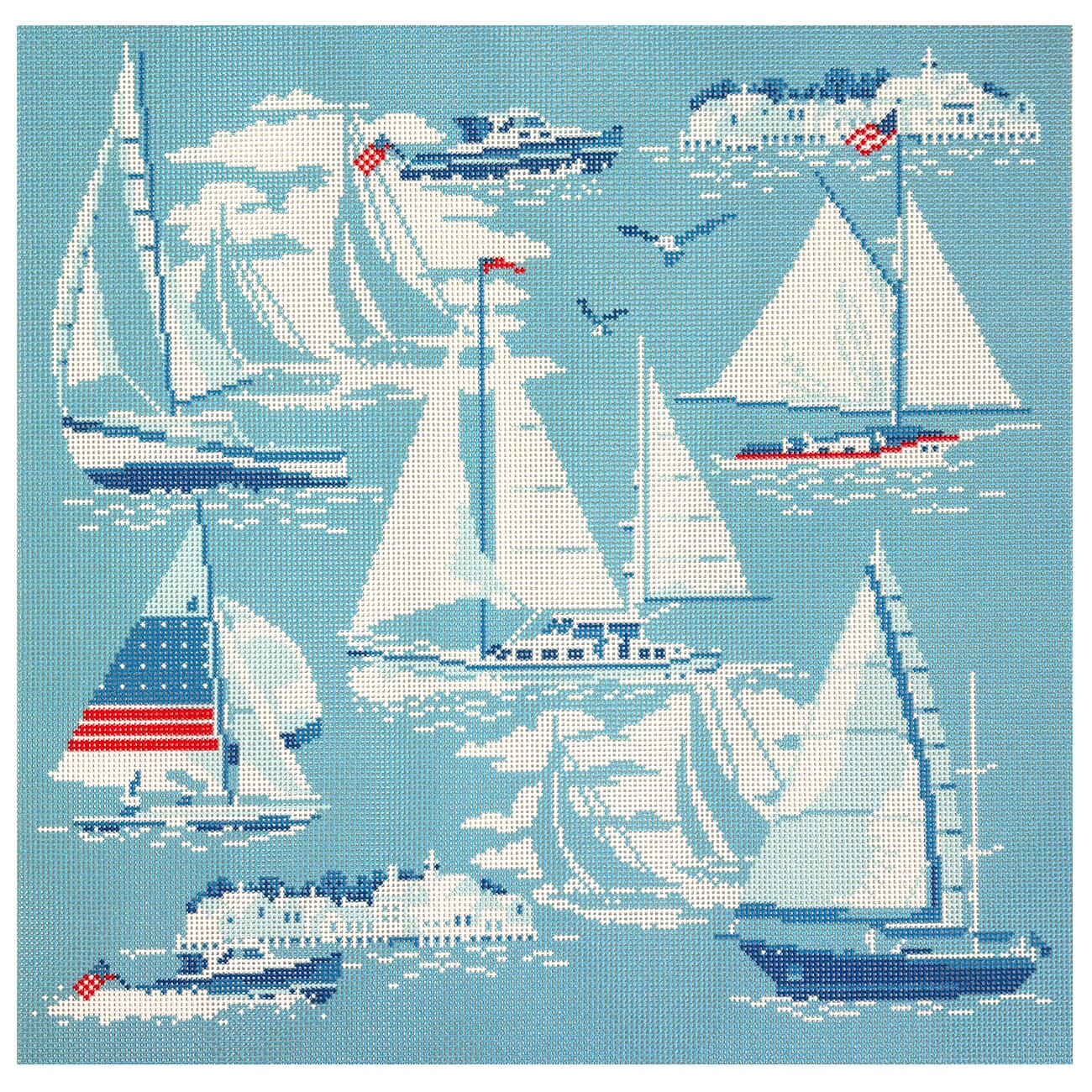 Regatta Pillow No 2 Printed Canvas Kirk & Bradley 

