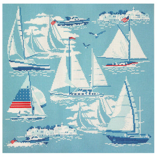 Regatta Pillow No 2 Printed Canvas Kirk & Bradley 
