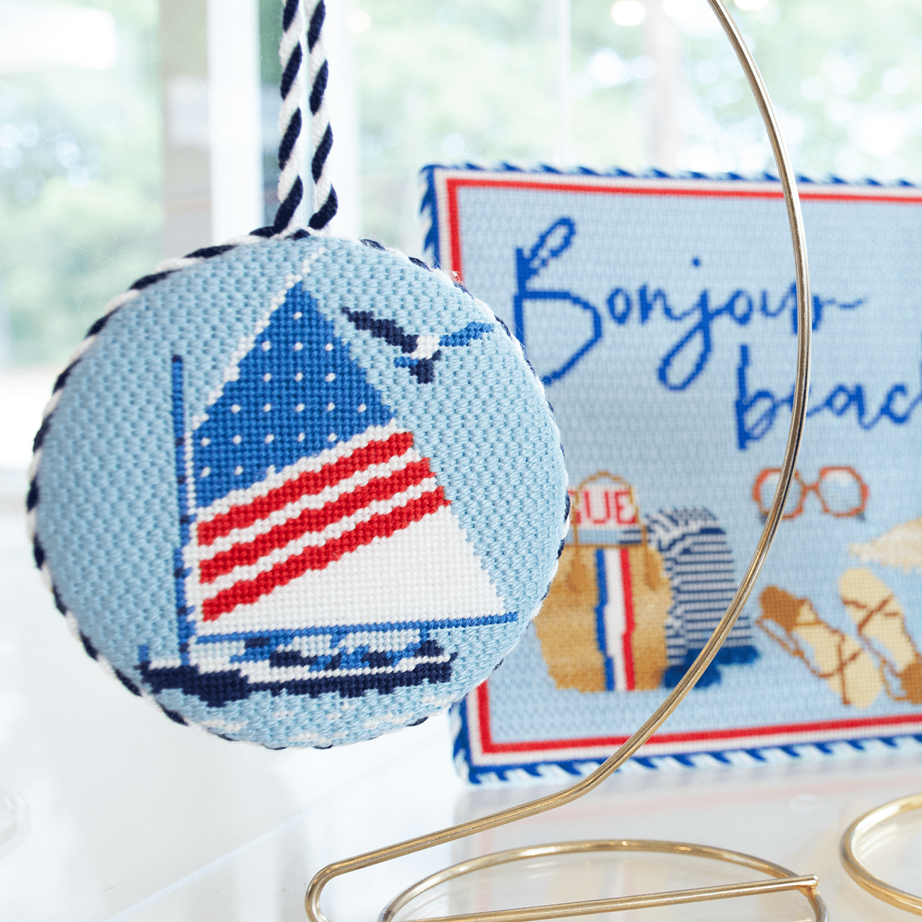 Regatta Round   Sailing Dinghy Kit Kits Needlepoint To Go  - 3
