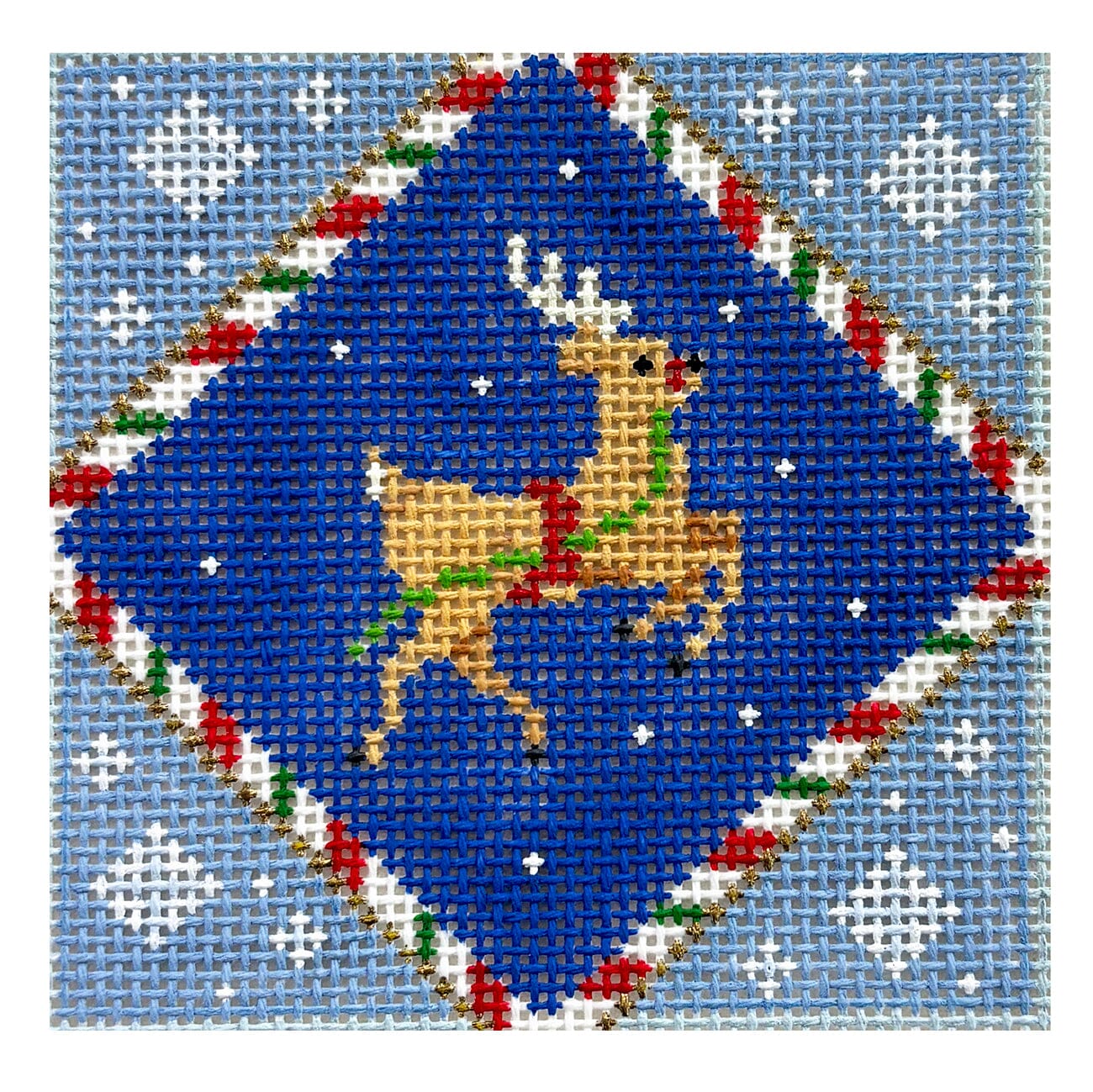 Reindeer, 3" Square Painted Canvas Susan Roberts Needlepoint Designs Inc.  - 1