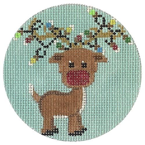 Reindeer and Lights Painted Canvas Alice Peterson Company  - 1