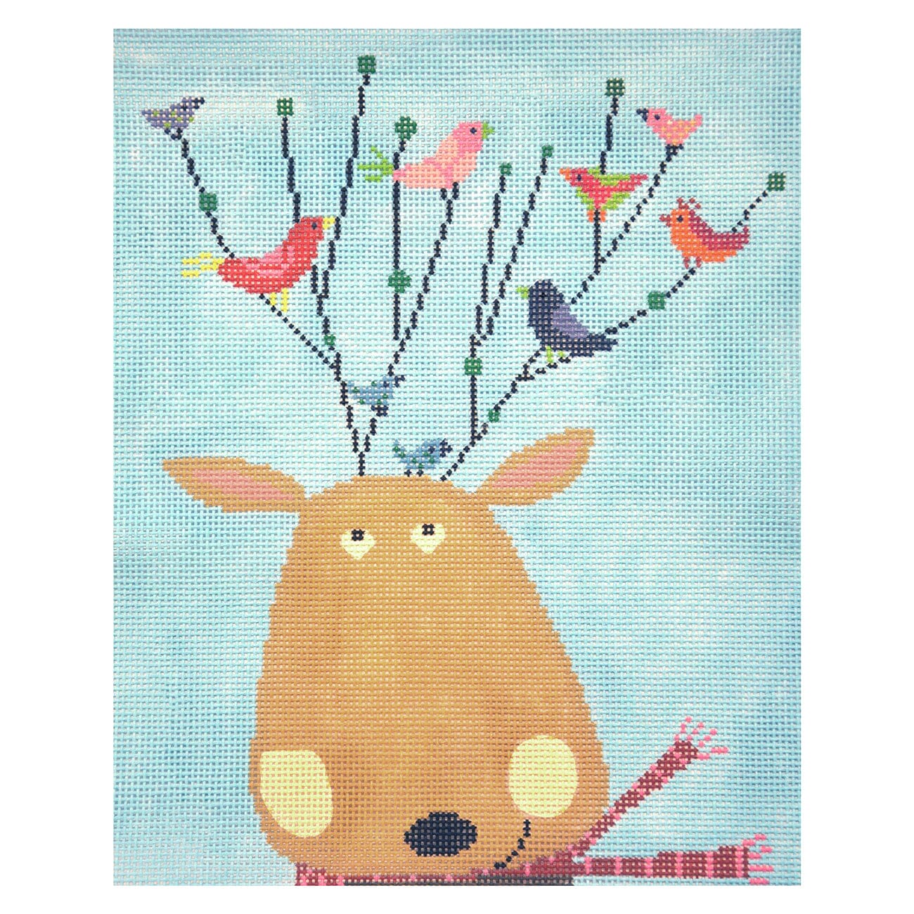 Reindeer Perch Painted Canvas Birds of a Feather  - 1