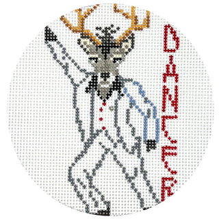 Reindeer Series   Dancer Ornament Painted Canvas The Gingham Stitchery 
