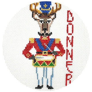 Reindeer Series   Donner Ornament Painted Canvas The Gingham Stitchery 
