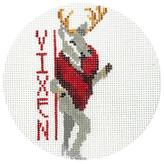 Reindeer Series   Vixen Ornament Painted Canvas The Gingham Stitchery 
