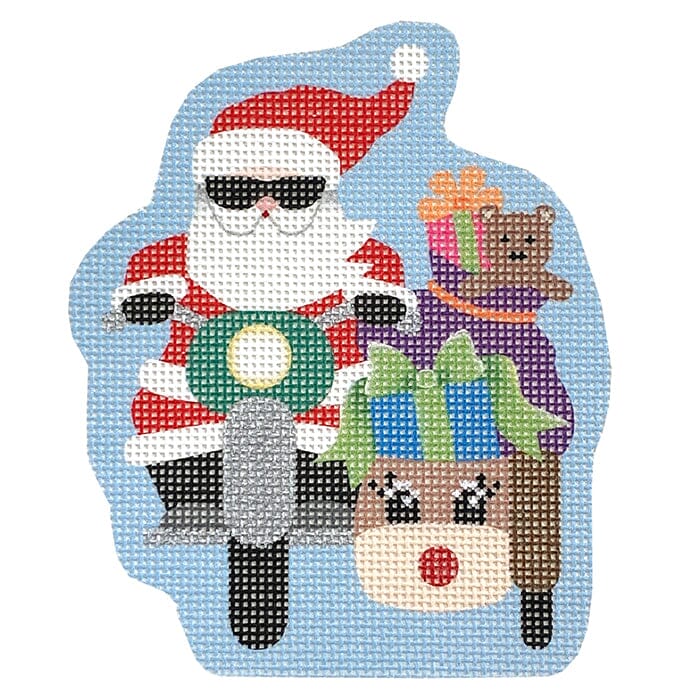 Reindeer Sidecar Santa Printed Canvas Pepperberry Designs  - 1