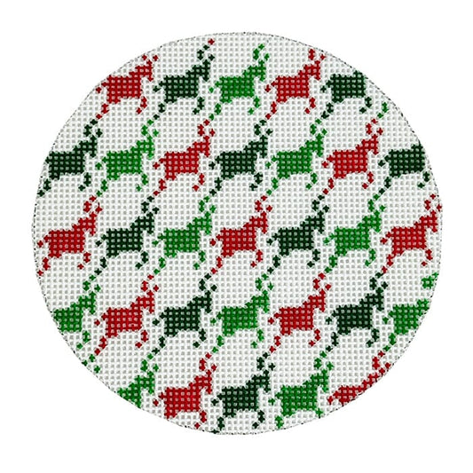Reindeer Tooth Round Painted Canvas The Gingham Stitchery 