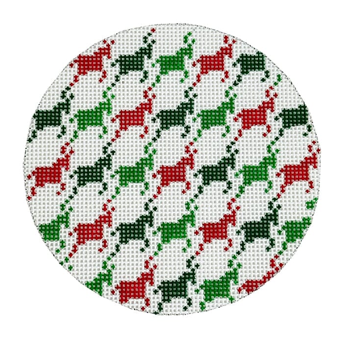 Reindeer Tooth Round Painted Canvas The Gingham Stitchery 
