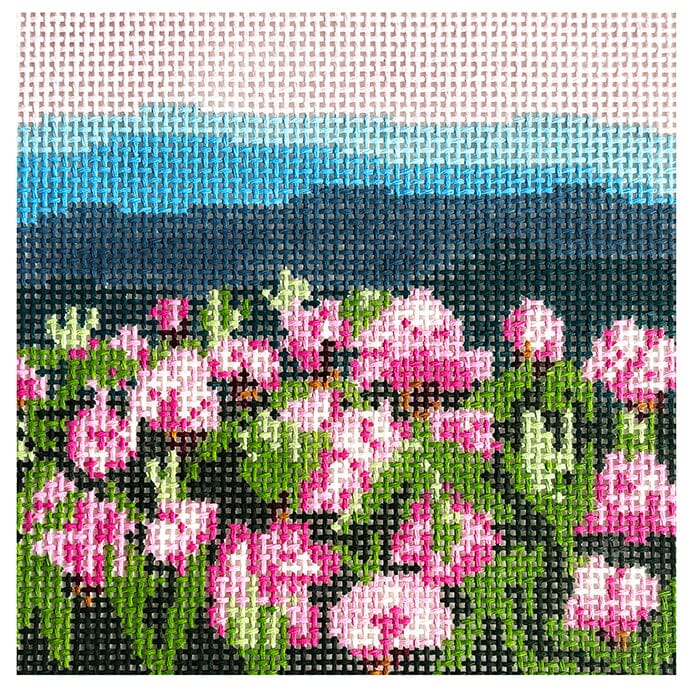 Rhododendron Mtn on 13 Painted Canvas Blue Ridge Stitchery 
