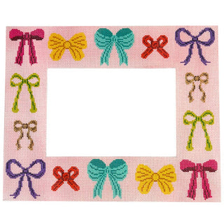 Ribbons and Bows Frame Painted Canvas Stitch Rock Designs 
