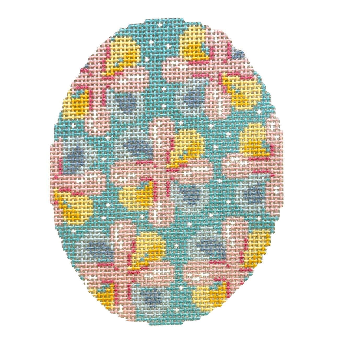 Ribbons Easter Egg Painted Canvas KCN Designers  - 1