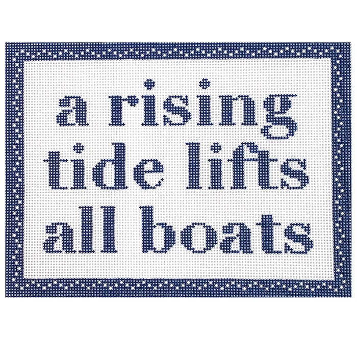 Rising Tide with Border Painted Canvas Love MHB Studio  - 1