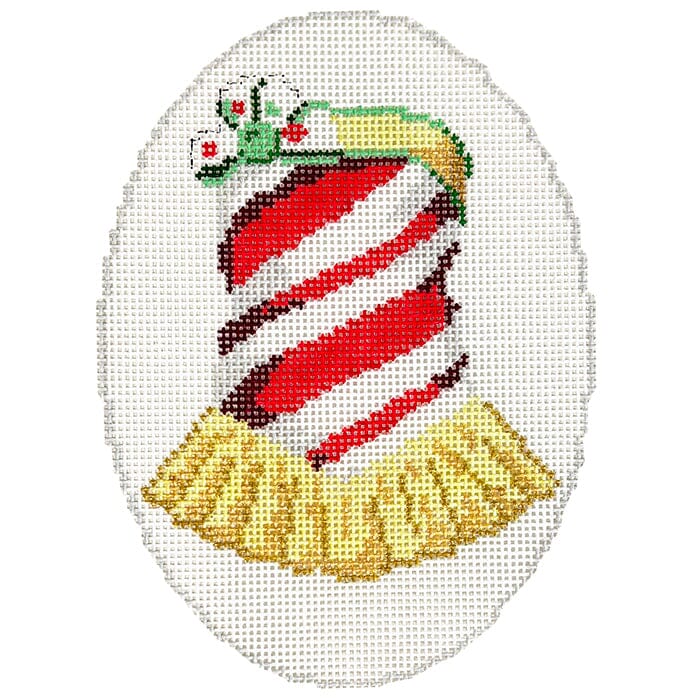 Rockettes The Candy Cane Dress Painted Canvas Atlantic Blue Canvas  - 1