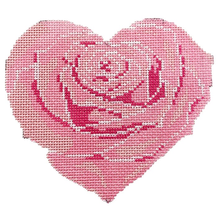 Rose Heart Small Pink | Needlepoint.Com