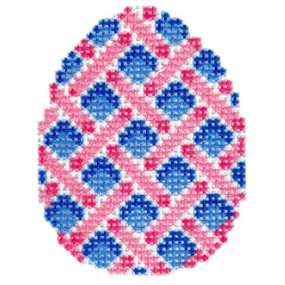 Rose Lattice Mini Egg Printed Canvas Two Sisters Needlepoint 

