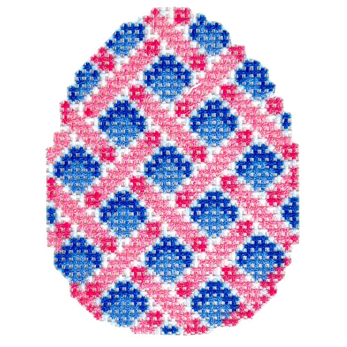 Rose Lattice Mini Egg Printed Canvas Two Sisters Needlepoint 
