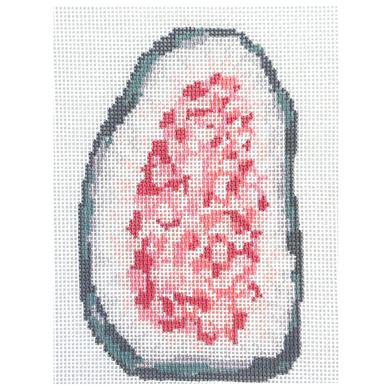 Rose Quartz Geode Painted Canvas Lucky Lotus Needlepoint  - 1