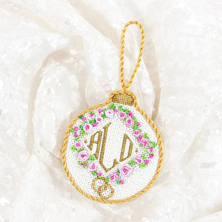 Rosebud/Monogram Ball Ornament Kit Kits Associated Talents 
