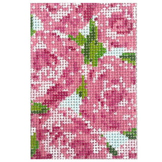Roses on Teal Passport Insert Painted Canvas The Gingham Stitchery 
