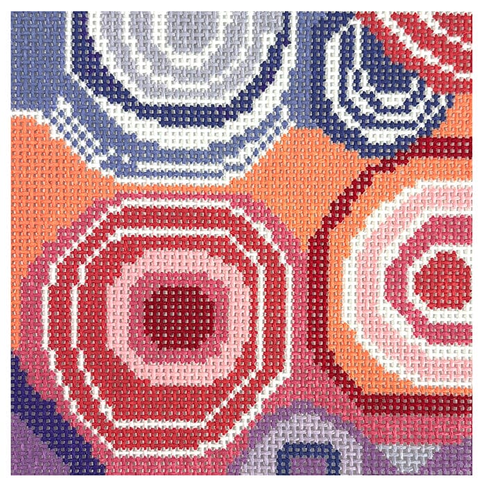 Rounds 5x5 Painted Canvas Judy Tasch Needlepoint 
