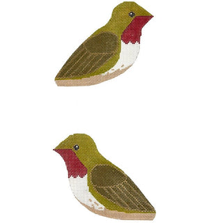 Ruby Throated Hummingbird 2 Sided Clip On Painted Canvas Labors of Love Needlepoint 
