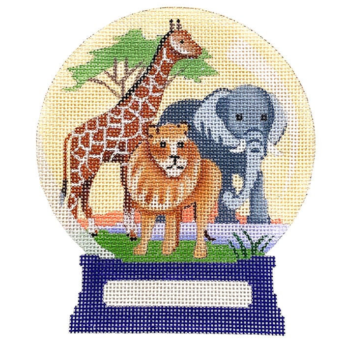 Safari Snow Globe Painted Canvas Vallerie Needlepoint Gallery 