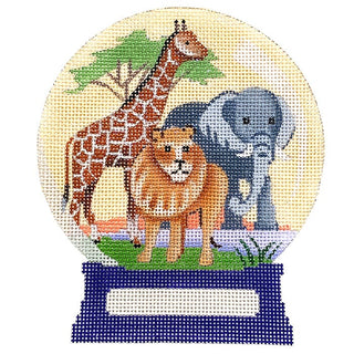 Safari Snow Globe Painted Canvas Vallerie Needlepoint Gallery 
